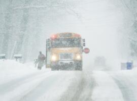 School Bus in the Snow